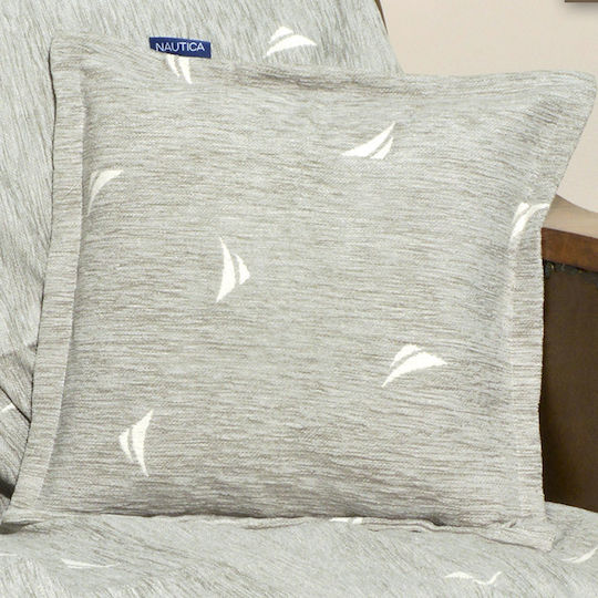 Nautica Nautica Decorative Pillow Case Logo in 100% Cotton Gray 43x43cm