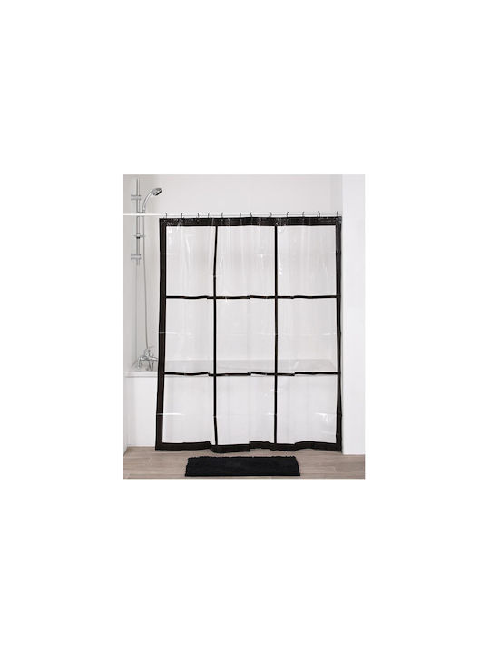 Aria Trade Κουρτίνα Μπάνιου Υφασμάτινη 180x180 cm Διάφανη