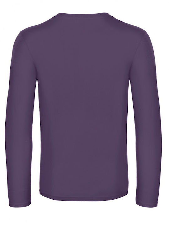 B&C E190 LSL Ανδρικό Διαφημιστικό T-shirt Urban Purple