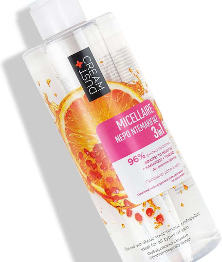 Dust+Cream with Orange Blossom Organic Extract & Pomegranate Juice Micellar Water Makeup Remover Face 300ml