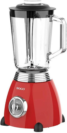 Sogo Mixer für Smoothies mit Glasbehälter 1.5Es 500W Rot