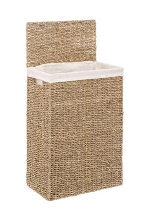 5Five Laundry Basket Wicker 40lt with Lid 38x22x55cm Brown