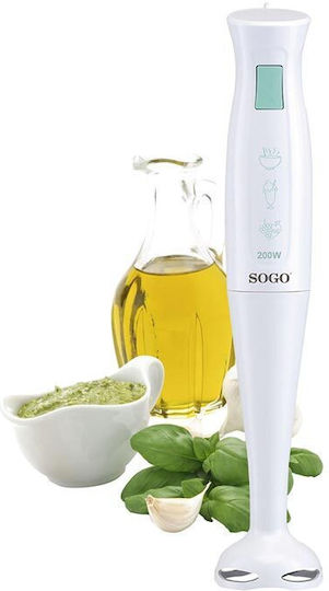 Sogo Ръчен Блендер с Аноскидостова Пръчка 200W Бял