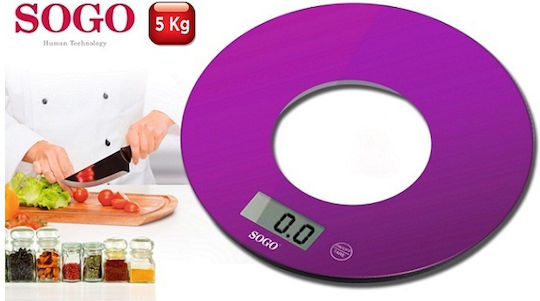 Sogo SS-3965V Ψηφιακή Ζυγαριά Κουζίνας έως 5kg Μωβ