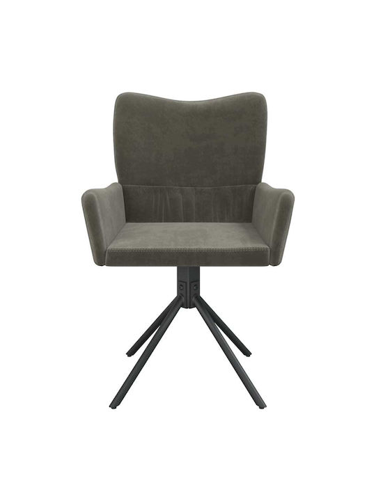 Dining Room Velvet Armchair Dark Grey 55x56x85.5cm 2pcs