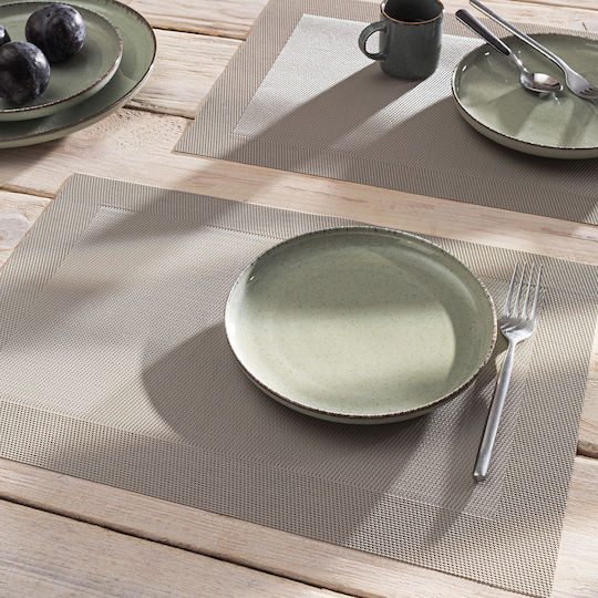 Gofis Home Platzset Wrap Ecru 30x45cm Platzdeckchen Stoff Beige 45x30cm 1Stück