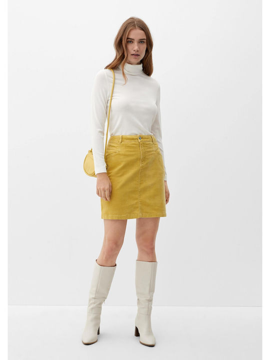 S.Oliver Mini Skirt in Yellow color