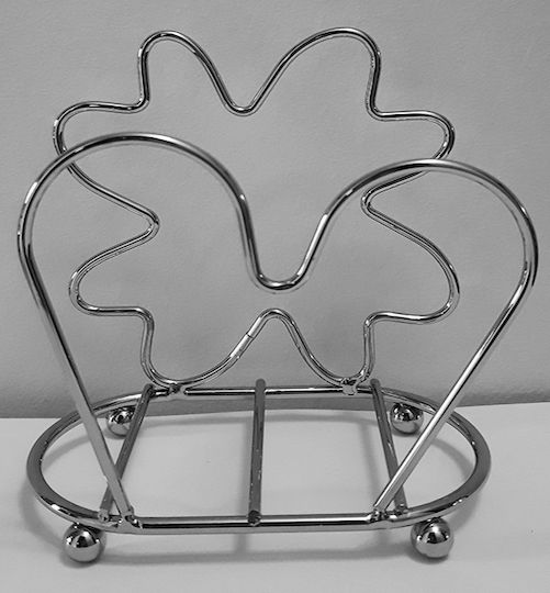 Karvounis Metallic Napkin Holder Silver 12cm ER-SC0007