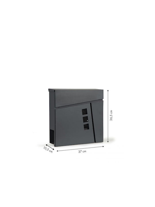 Cutie Poștală Metalic în Culoarea Gri 37x10.5x36.5cm