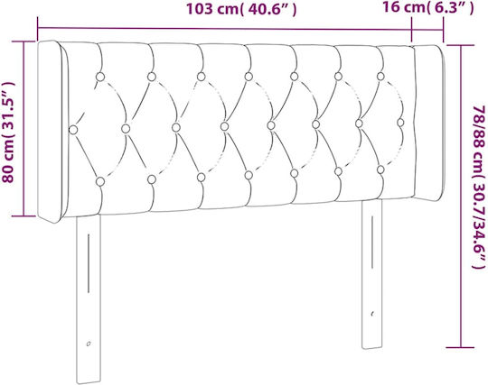 vidaXL Fabric Bed Headboard Blue 103x88cm