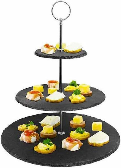 Excellent Houseware Πέτρινη Εταζέρα 3 Ορόφων Μαύρη Excellent Houseware Πέτρινη Εταζέρα 3 Ορόφων Μαύρη