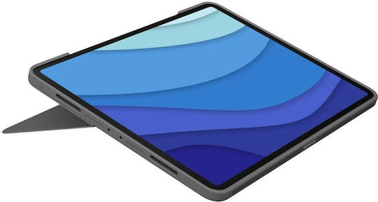 Logitech Combo Touch UK Flip Cover με Πληκτρολόγιο στα Αγγλικά UK Oxford Grey (iPad Pro 2021 12.9")