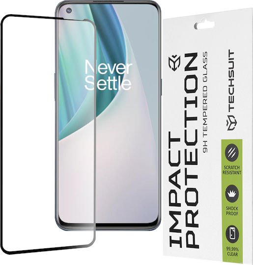 Techsuit 9H Full Glue Full Face Tempered Glass Μαύρο (OnePlus Nord N10)