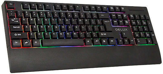 Delux K9852 Gaming Πληκτρολόγιο με RGB φωτισμό (Αγγλικό US)