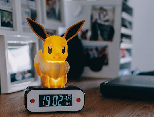 Teknofun Pokemon - Eevee Επιτραπέζιο Ψηφιακό Ρολόι LED Πλαστικό με Ξυπνητήρι Καφέ BOTI37796