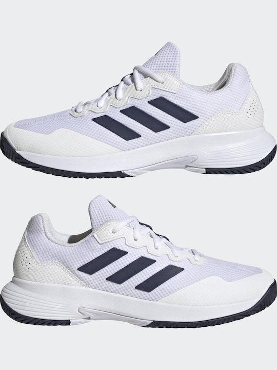 adidas Gamecourt 2.0 Men's Tennis Shoes for Hard Courts Cloud White / Team Navy Blue 2