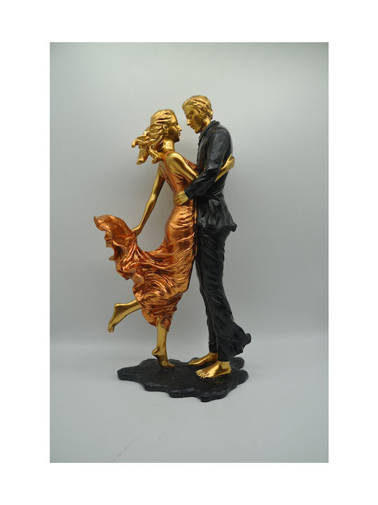 Karvounis Decorative Statuette Polyresin in Gold / Black / Orange 18x10.5x35cm 1pcs