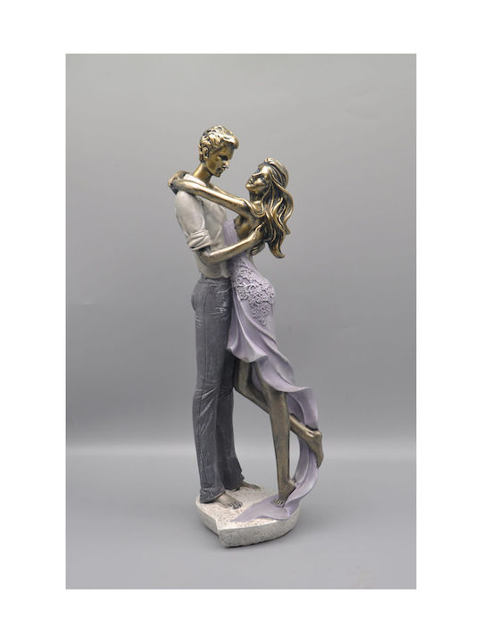 Karvounis Decorativ Statuetă din Polirășină în Gold / Ecru / Grey 10x9x33cm 1buc