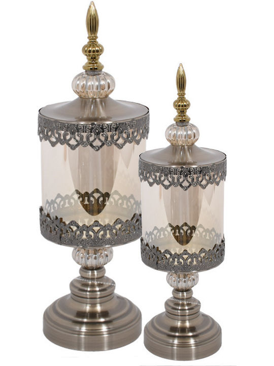 Fylliana Candle Holder suitable for Tealights Aluminum Αλουμινένιο Coffee 40cm 1pcs