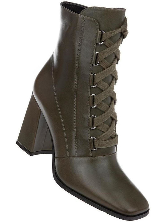 Fardoulis 950-01X Leather Women's Ankle Boots Green