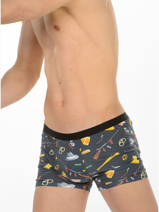 MEI Men's Boxer Gray with Patterns