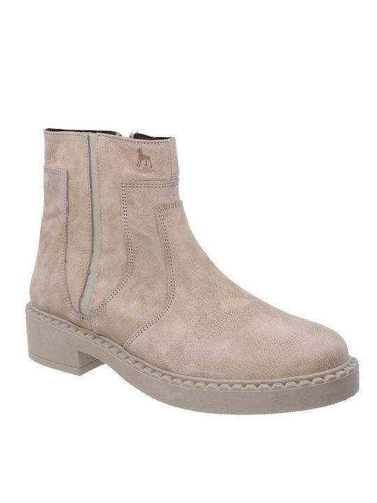 Boxer Suede Women's Ankle Boots Beige