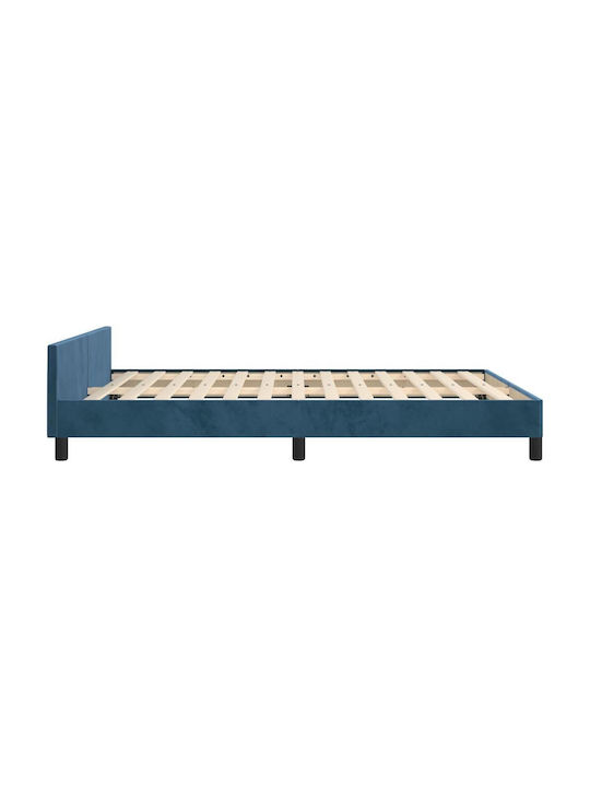 Doppelbett Mit Stoff Dunkelblau Für Matratze 140x200cm