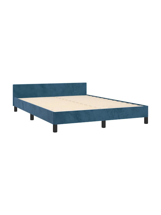 Doppelbett Mit Stoff Dunkelblau Für Matratze 140x200cm