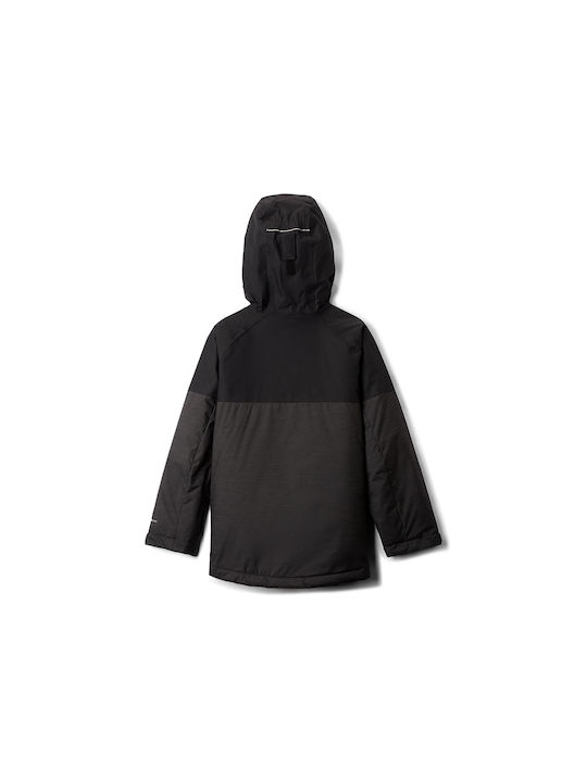 Columbia Waterproof Kids Casual Jacket short Windproof with Lining & Protection Hood Black Alpine Action II