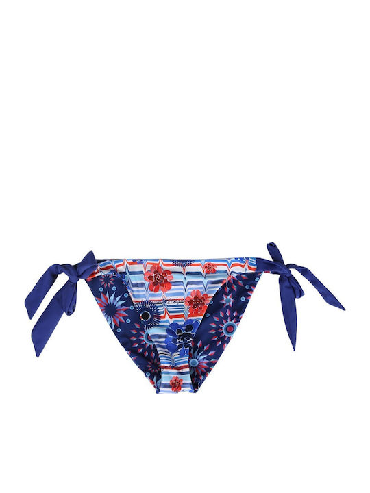 Elie Bikini Slip με Κορδονάκια Μπλε