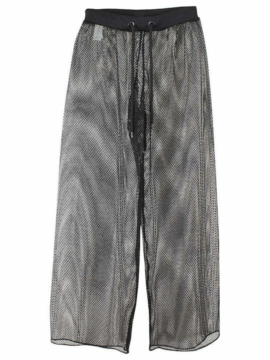 High Waist Sweatpants Wide Black