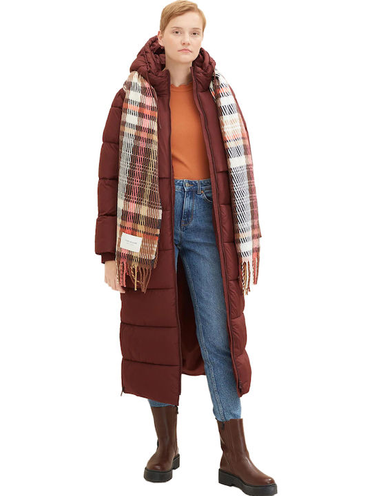 Arctic Women's Long Puffer Jacket for Winter with Hood Bitter Chocolate