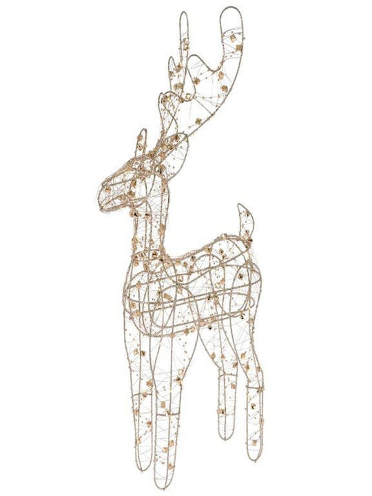 Beleuchtet Weihnachtliche Figur Rentier Beige Höhe 50cm