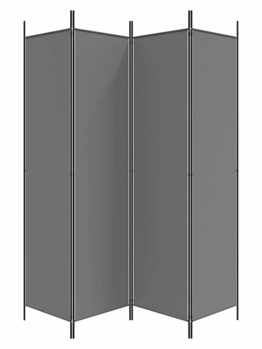 vidaXL Decorativ Paravan Tesatura cu 4 Panouri Charcoal 200x200cm