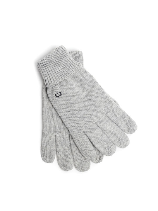Light Grey Melange Πλεκτά Γάντια