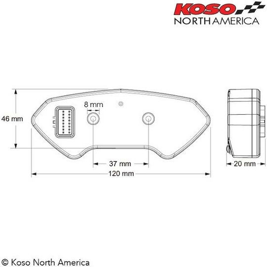Koso DB-01RN Digitales Motorrad-Tachometer