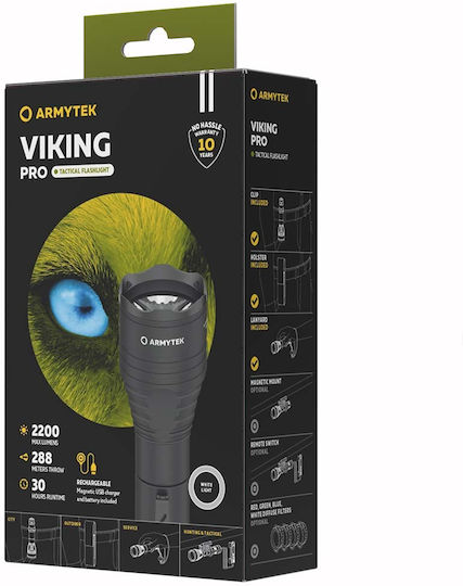 Armytek Lumină de lucru și de sit, cu baterie Lanternă LED IP68 cu Luminozitate Maximă 2200lm Viking Pro Negru