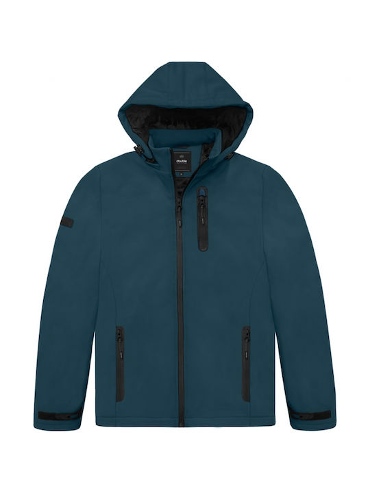 Double Herren Winter Jacke Lässig Blau