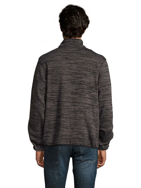 Sol's Turbo Men's Long Sleeve Promotional Cardigan Dark Grey/Black