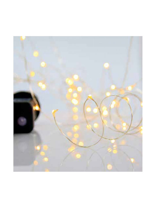 Programmable Christmas LED Light Warm White 9.9m Eurolamp