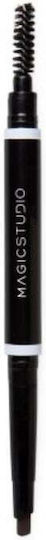 Magic Studio Double Eyebrow Pencil & Brush Μολύβι για Φρύδια Dark Brown