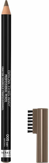 Rimmel Brow This Way Professional Pencil Μολύβι για Φρύδια 005 Ash Brown