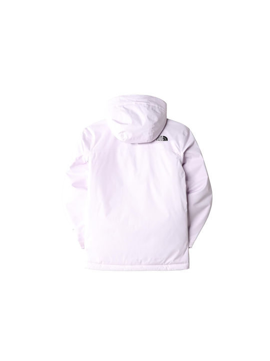 The North Face Waterproof Kids Sports Jacket short Windproof with Lining & Protection Hood Lilac