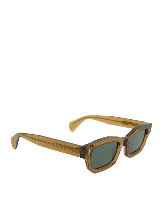 Gast Gate Unisex Sunglasses with Orange Plastic Frame and Green Lens GAT04