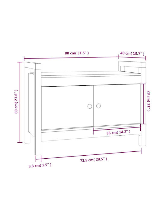 Entry Furniture with Shoe Rack & Bench 80x40x60cm