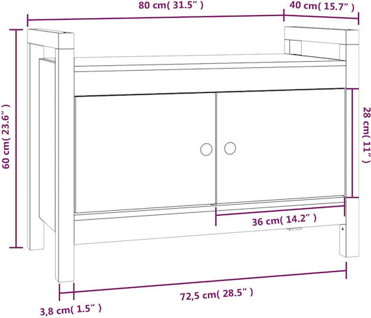 Έπιπλο Εισόδου με Παπουτσοθήκη & Παγκάκι 80x40x60εκ.