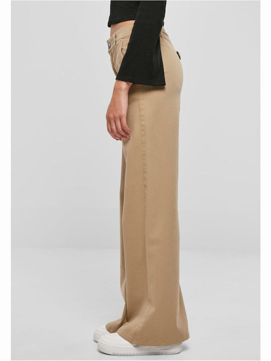Pantaloni Dama High Rise Largi În Linie Wide Union Bej