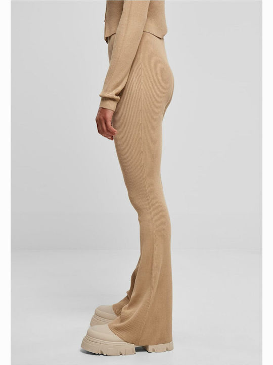 Дамско Текстил Панталон с Ластик с Bootcut Крoйка Union Beige