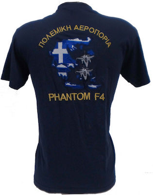 Short Sleeve T-shirt Aviation Phantom F4 In Blue Colour 000366