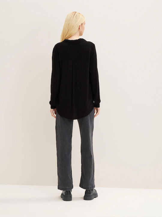 Tom Tailor Women's Blouse Long Sleeve Black